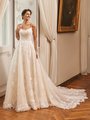 Moonlight Couture H1509 Princess Worthy Scoop Neck Sparkly Fabric and Lace Appliques Full A-Line Gown Moonlight Couture H1509 Princess Worthy Scoop Neck Sparkly Fabric and Lace Appliques Full A-Line Gown