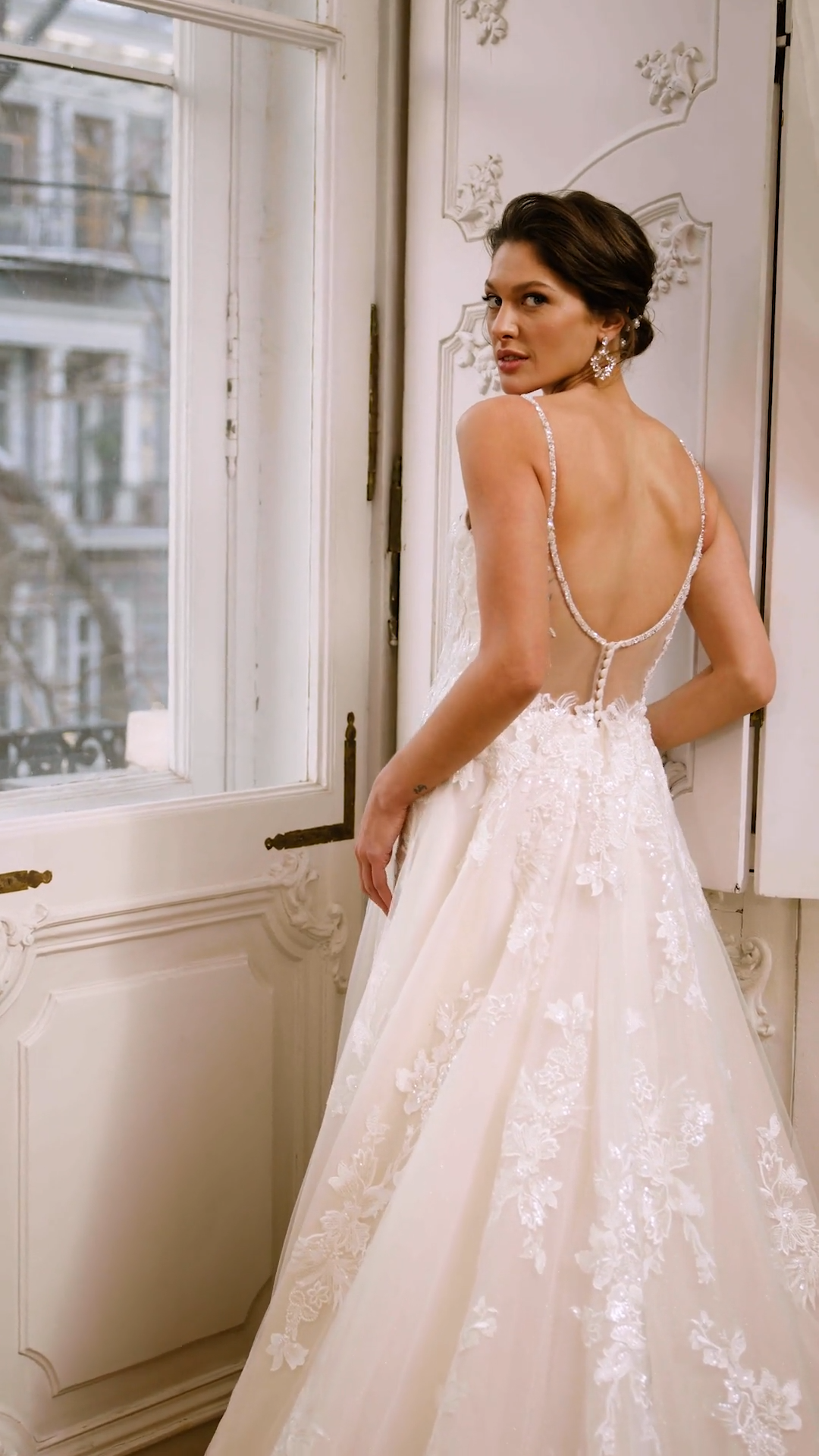 Moonlight Couture H1509 Stunning Sparkle Tulle and Beaded Lace Appliques Full A-Line Wedding Dress Moonlight Couture H1509 Stunning Sparkle Tulle and Beaded Lace Appliques Full A-Line Wedding Dress