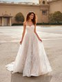 Moonlight Couture H1524 Romantic Embroiered Beaded Tulle Strapless Sweetheart A-Line