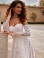 Moonlight Couture H1524 beautiful vintage long sleeve bridal gowns