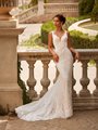 Moonlight Couture H1525 Sparkly Mermaid with Straps Sweetheart Neckline and Chapel Train