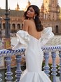 Classy Open Back Mermaid with Detachable Long Puff Sleeves Included Moonlight Couture H1543 Classy Open Back Mermaid with Detachable Long Puff Sleeves Included Moonlight Couture H1543