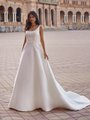 Beaded Lace Bodice and Mikado A-Line Bridal Gown Moonlight Couture H1544