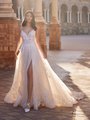 Beaded Lace Appliques and Tulle Unlined Sweetheart Full A-Line with Sexy Leg Slit Moonlight Couture H1547 Beaded Lace Appliques and Tulle Unlined Sweetheart Full A-Line with Sexy Leg Slit Moonlight Couture H1547