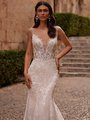 Moonlight Couture H1566A beautiful vintage long sleeve bridal gowns
