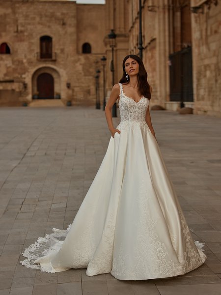 Moonlight Couture H1567 romantic lace wedding dresses with sleeves and beading make a statement. Moonlight Couture H1567 romantic lace wedding dresses with sleeves and beading make a statement.