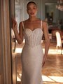 Moonlight Couture H1642 beautiful vintage long sleeve bridal gowns