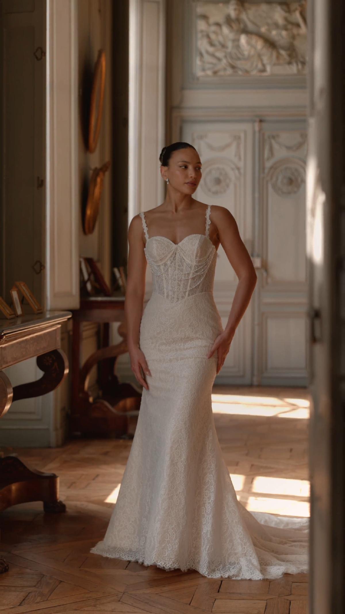 Moonlight Couture H1642 on trend couture lace wedding dresses and beaded wedding dresses