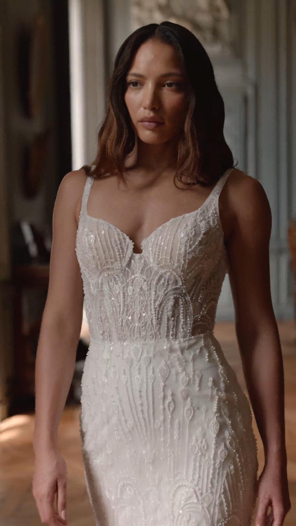 Moonlight Couture H1645 on trend couture lace wedding dresses and beaded wedding dresses