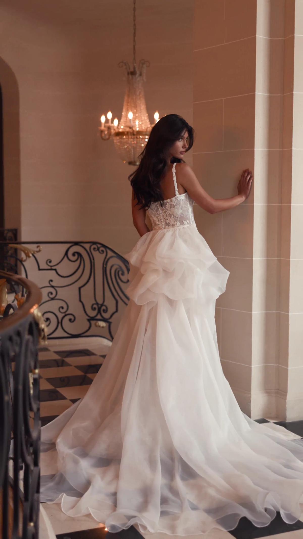 Moonlight Couture H1651 on trend couture lace wedding dresses and beaded wedding dresses