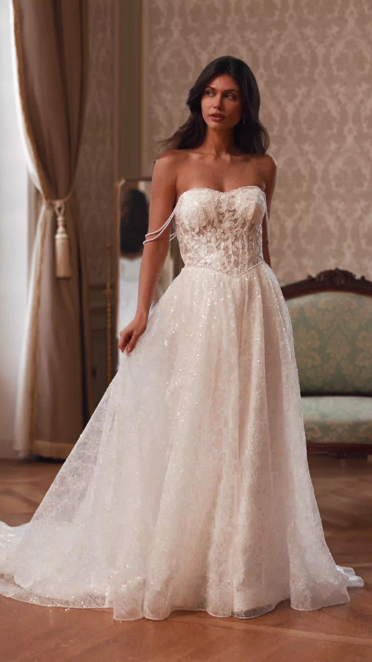 Moonlight Couture H1652 on trend couture lace wedding dresses and beaded wedding dresses