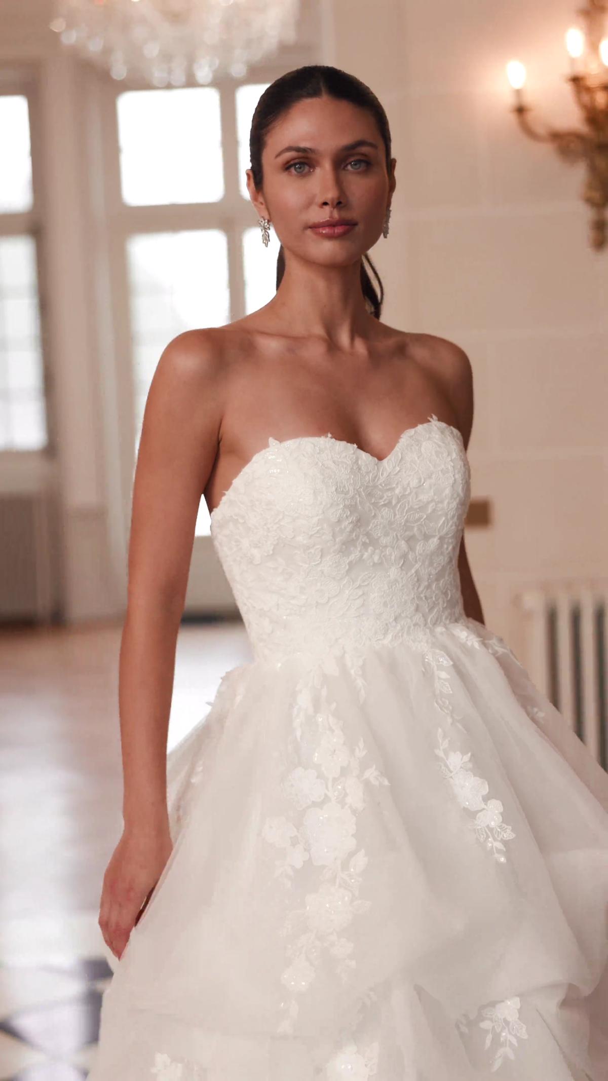 Moonlight Couture H1654 on trend couture lace wedding dresses and beaded wedding dresses