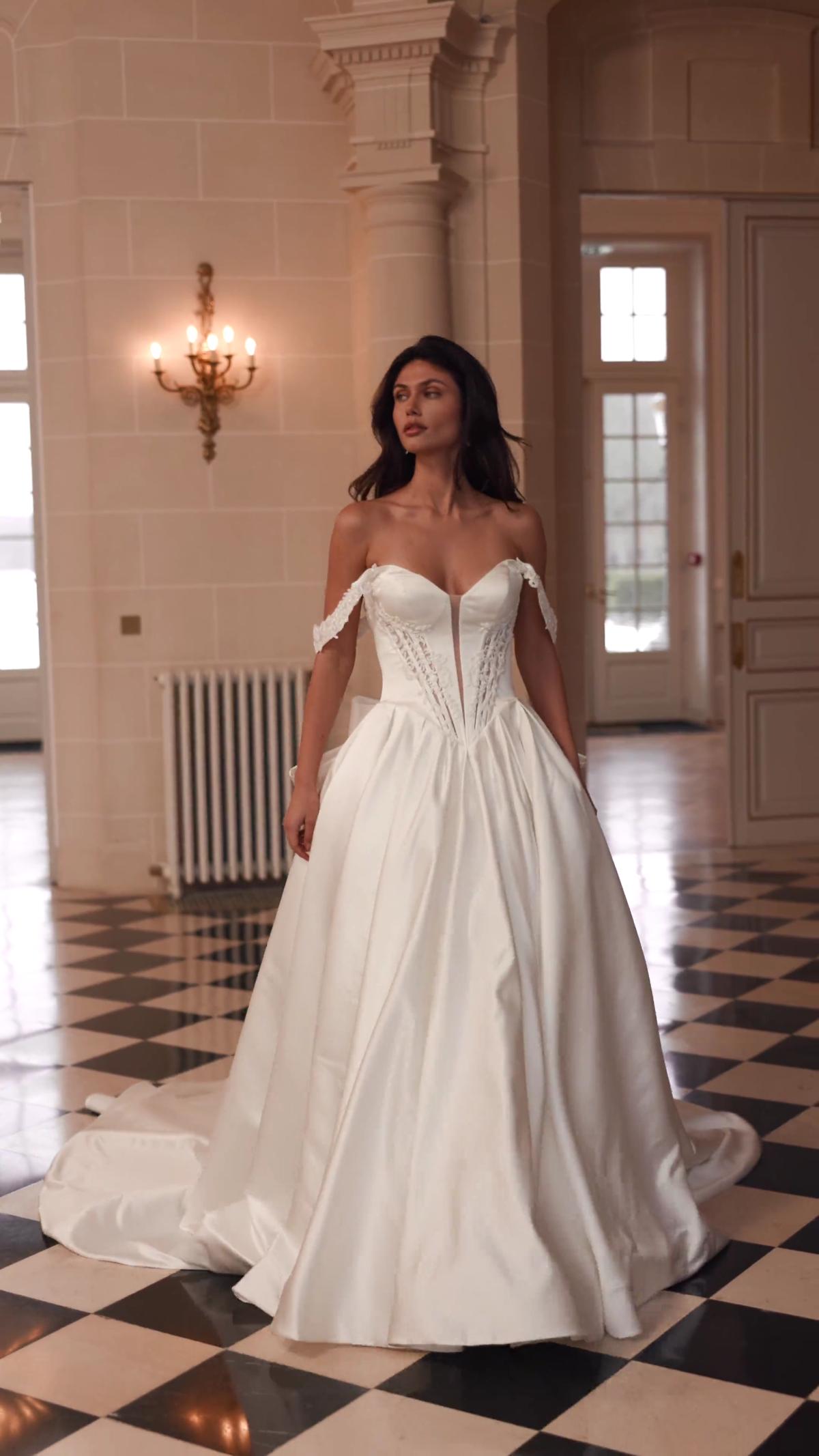 Moonlight Couture H1655 on trend couture lace wedding dresses and beaded wedding dresses