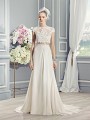 Moonlight Collection J6361 modern chic two-piece bridal gown with lace bodice and chiffon skirt Moonlight Collection J6361 modern chic two-piece bridal gown with lace bodice and chiffon skirt