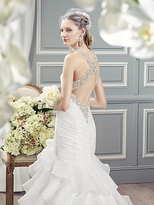 Moonlight Collection J6364 modern flirty low back wedding dress with beaded crisscross straps Moonlight Collection J6364 modern flirty low back wedding dress with beaded crisscross straps