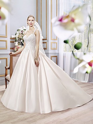Moonlight Collection J6392 classic blush lace regal ball gown wedding dress with pockets Moonlight Collection J6392 classic blush lace regal ball gown wedding dress with pockets