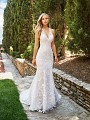 Moonlight Collection J6544 sleek and sexy deep V-neck mermaid wedding dress with all-over lace Moonlight Collection J6544 sleek and sexy deep V-neck mermaid wedding dress with all-over lace