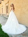 Moonlight Collection J6548 blush pink princess ball gown with illusion V-back and long train Moonlight Collection J6548 blush pink princess ball gown with illusion V-back and long train