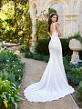 Moonlight Collection J6574B sleek crepe satin wedding dress with gorgeous lace train Moonlight Collection J6574B sleek crepe satin wedding dress with gorgeous lace train