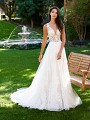 Moonlight Collection J6578A ultra-sexy A-line wedding gown with sheer unlined bodice and flowy lace skirt Moonlight Collection J6578A ultra-sexy A-line wedding gown with sheer unlined bodice and flowy lace skirt