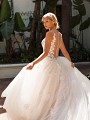 Moonlight Collection J6704 wedding dress with unique tattoo lace Illusion back with buttons