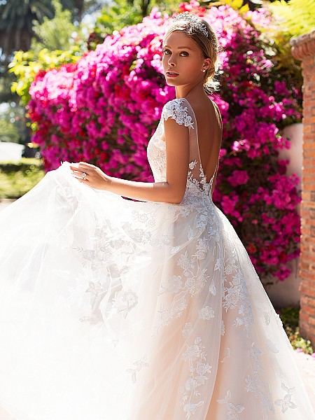 Moonlight Collection J6705 low illusion v-back wedding dress with cap sleeves Moonlight Collection J6705 low illusion v-back wedding dress with cap sleeves