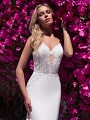 Moonlight Collection J6706 strapless sweetheart crepe bridal gown with lace bodice Moonlight Collection J6706 strapless sweetheart crepe bridal gown with lace bodice