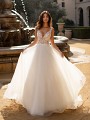 Moonlight Collection J6741 beautiful unlined deep V-neck ball gown with horsehair trim hem Moonlight Collection J6741 beautiful unlined deep V-neck ball gown with horsehair trim hem
