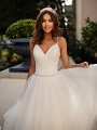 Moonlight Collection J6743 fitted sweetheart bodice with beaded straps and matching beaded belt Moonlight Collection J6743 fitted sweetheart bodice with beaded straps and matching beaded belt