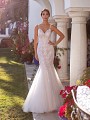 Moonlight Collection J6745 classic net mermaid bridal gown with godets, lace appliques and beadings Moonlight Collection J6745 classic net mermaid bridal gown with godets, lace appliques and beadings