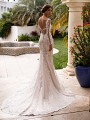 Moonlight Collection J6746 eye-catching illusion V-back with hem lace chapel train Moonlight Collection J6746 eye-catching illusion V-back with hem lace chapel train