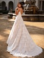 Moonlight Collection J6747 thin strap deep open back wedding dress in lace fabric with chapel train Moonlight Collection J6747 thin strap deep open back wedding dress in lace fabric with chapel train