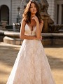 Moonlight Collection J6747 deep V-neck with illusion inset and thin straps lace A-line bridal gown Moonlight Collection J6747 deep V-neck with illusion inset and thin straps lace A-line bridal gown