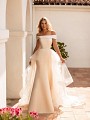 Moonlight Collection J6771 sleek satin off the shoulder mermaid wedding dress 