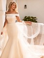 Moonlight Collection J6771 satin mermaid bridal dress with detachable overskirt Moonlight Collection J6771 satin mermaid bridal dress with detachable overskirt