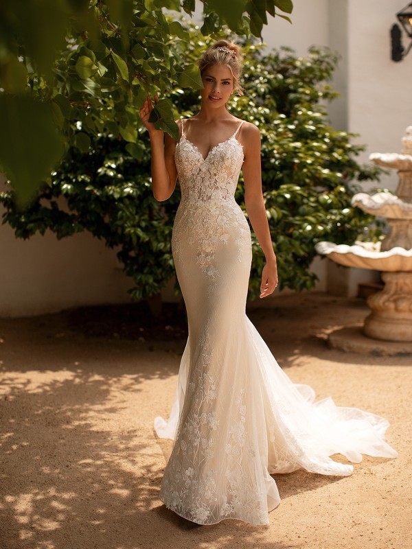 Moonlight Collection J6780 form fitting sparkle net mermaid wedding dress 