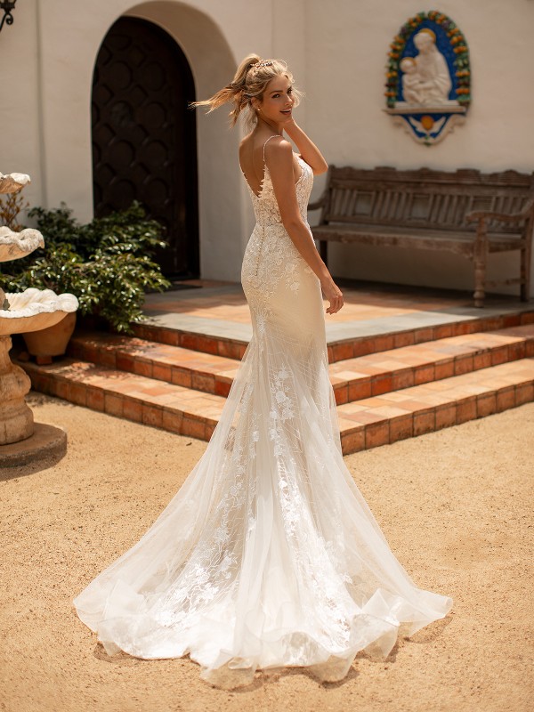 Checkered Sparkle Mermaid Wedding Dress Moonlight Collection J6780