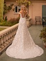 Floral Lace Fit and Flare Wedding Dress With Illusion Back Moonlight Collection J6793 Floral Lace Fit and Flare Wedding Dress With Illusion Back Moonlight Collection J6793