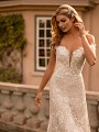 Floral Off-The-Shoulder Sleeve Fit and Flare Wedding Dress Moonlight Collection J6793 Floral Off-The-Shoulder Sleeve Fit and Flare Wedding Dress Moonlight Collection J6793