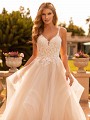 Floral Beaded and Embroidered Bodice Wedding Dress With Straps Moonlight Collection J6794 Floral Beaded and Embroidered Bodice Wedding Dress With Straps Moonlight Collection J6794
