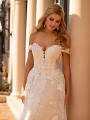 Lace and Sparkle Blossom Net A-line with Side Cut Outs & Lace Sleeves Moonlight Collection J6795 Lace and Sparkle Blossom Net A-line with Side Cut Outs & Lace Sleeves Moonlight Collection J6795