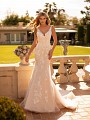 Fitted Lace Trumpet Wedding Dress With V-Neckline and Illusion Straps Moonlight Collection J6796