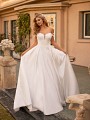 Satin Ball Gown Wedding Dress With Organic Lace Bodice and Pockets Moonlight Collection J6799 Satin Ball Gown Wedding Dress With Organic Lace Bodice and Pockets Moonlight Collection J6799