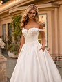 3D Organic Lace Bodice Wedding Dress With Lace Swag Sleeves Moonlight Collection J6799 3D Organic Lace Bodice Wedding Dress With Lace Swag Sleeves Moonlight Collection J6799