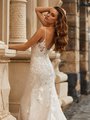 Moonlight Collection J6812 lace appliques and Chantilly lace trumpet gown with beaded straps and low illusion V-back Moonlight Collection J6812 lace appliques and Chantilly lace trumpet gown with beaded straps and low illusion V-back