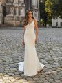 Moonlight Collection J6815 ivory crepe back satin sweetheart with straps mermaid wedding gown with beaded lace bodice Moonlight Collection J6815 ivory crepe back satin sweetheart with straps mermaid wedding gown with beaded lace bodice