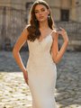 Moonlight Collection J6815 sparkly beaded embroidered lace decorated bodice over sleek crepe back satin with straps Moonlight Collection J6815 sparkly beaded embroidered lace decorated bodice over sleek crepe back satin with straps