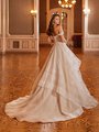 Moonlight Collection J6823 Sparkly Beaded Tiered Skirt A-Line Bridal Gown With Horsehair Trim And Floral Lace Open Back Moonlight Collection J6823 Sparkly Beaded Tiered Skirt A-Line Bridal Gown With Horsehair Trim And Floral Lace Open Back