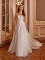 Moonlight Collection J6827 Square Strapless With Plunge Full A-Line Wedding Dress With Beaded Lace Bodice and Train Moonlight Collection J6827 Square Strapless With Plunge Full A-Line Wedding Dress With Beaded Lace Bodice and Train