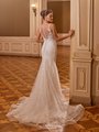 Moonlight Collection J6829 Illusion Bateau Back Bridal Gown With Buttons Along Zipper And Mixed Lace Chapel Train Moonlight Collection J6829 Illusion Bateau Back Bridal Gown With Buttons Along Zipper And Mixed Lace Chapel Train